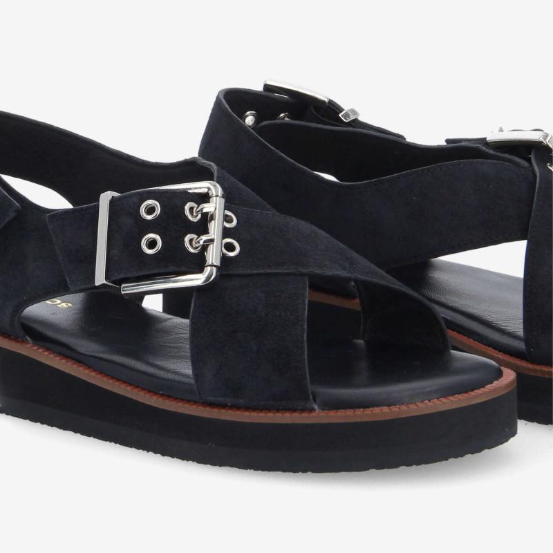 SIGUI CROSS SANDAL W - SUEDE - NOIR